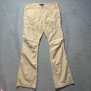Sanctuary for Anthropologie Cargo Pants Beige Zip Pockets Flare Women's Size M